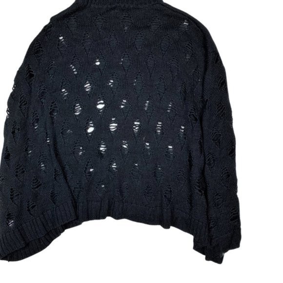 (Up To 50% Off SALE) Kenar Knit Turtleneck Poncho Style Sweater - Picture 2 of 3